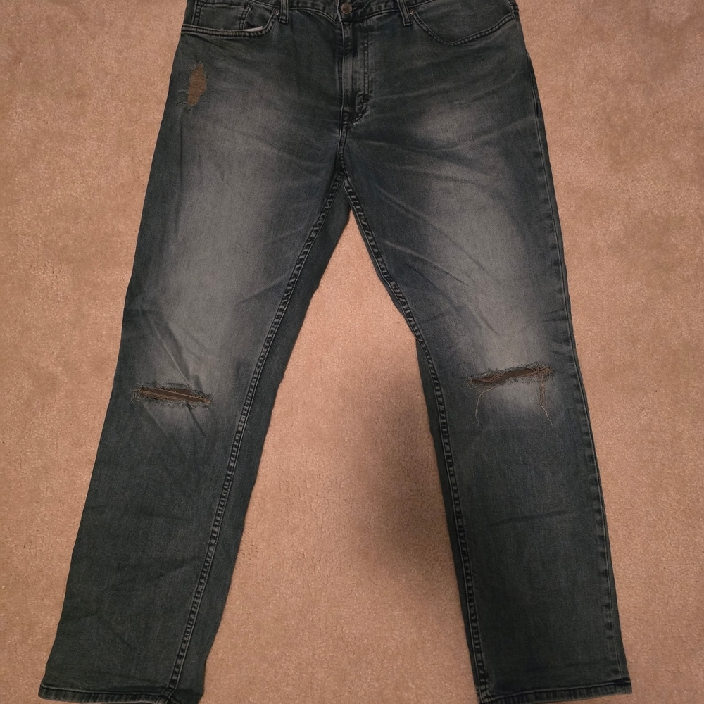 Men's Distressed Black Jeans